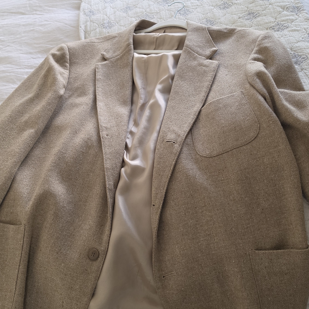 J. Crew Neutral Beige Single-Button Patch Pocket … - image 5